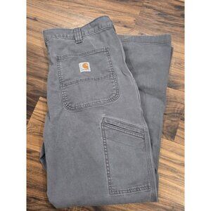 Carhartt Relaxed Fit Grey Mens Carpenter Pants 35x29 Workwear 102291